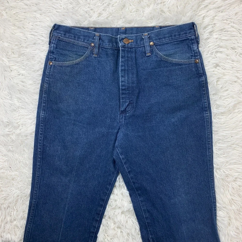 Wrangler Jeans 32x29 Blue Pants‎ 936 Cowboy Slim Western Dark Denim Tag 35x34